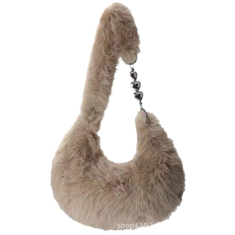 Bags |  Womens Heart Chain Fuzzy Shoulder Bag Accessories Bags