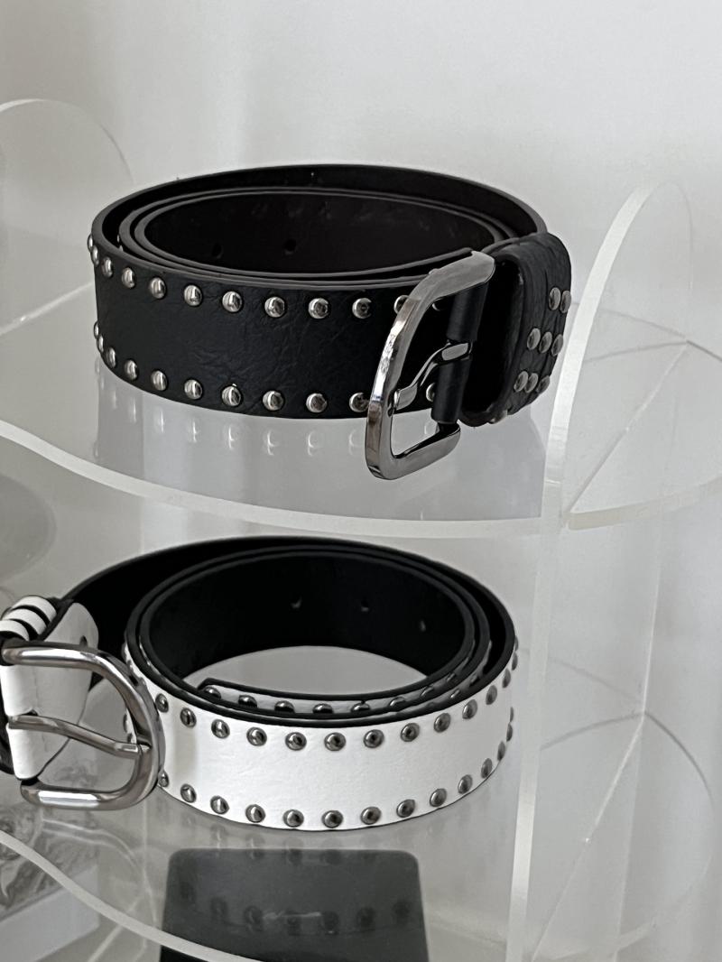 Belts & Chain |  Womens Rivet Decor Double Buckle Belt Accessories Belts & Chain