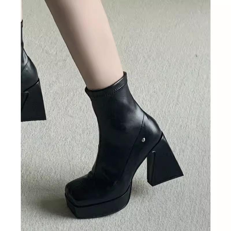 Boots |  Womens Chunky Heeled Ankle Boots Boots Black