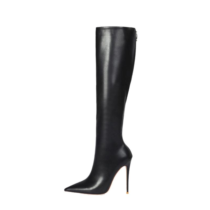 Boots |  Womens Classic Heeled Faux Leather Knee High Boots Boots Boots