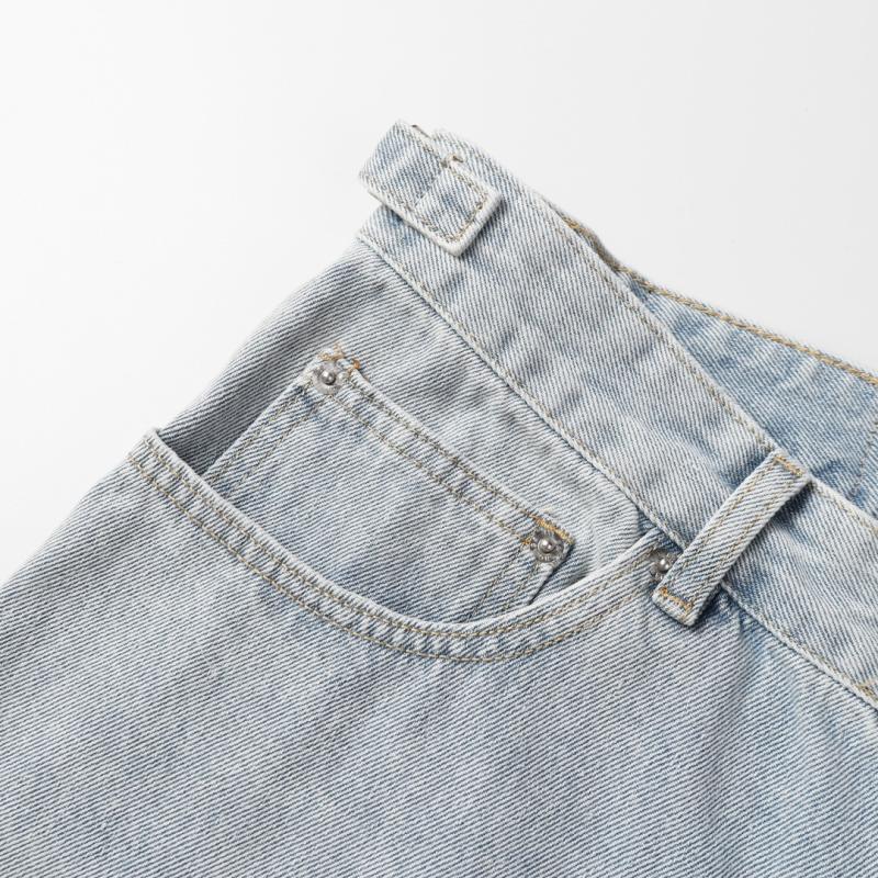 Bottoms |  Womens Denim Mid Rise Solid Barrel-Leg Cropped Jeans Bottoms Baby Blue