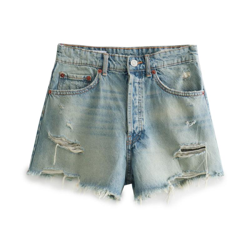 Bottoms |  Womens Denim Mid Rise Solid Stitch Heart Pocket Ripped Shorts Bottoms Bottoms