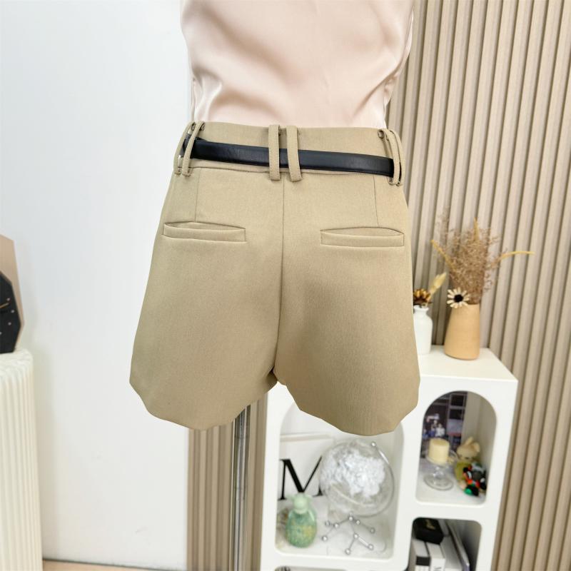 Bottoms |  Womens French Riviera Vacation Woven Mid Rise Pleated Shorts With Belt Bottoms Bottoms