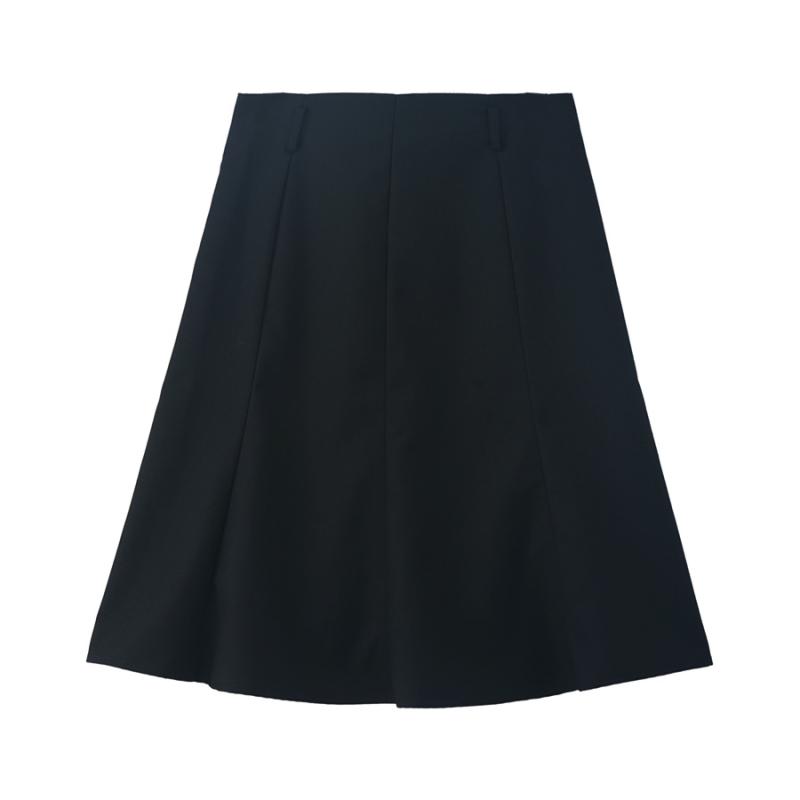 Bottoms |  Womens High Rise Solid Midi Skirt With Belt Bottoms Black