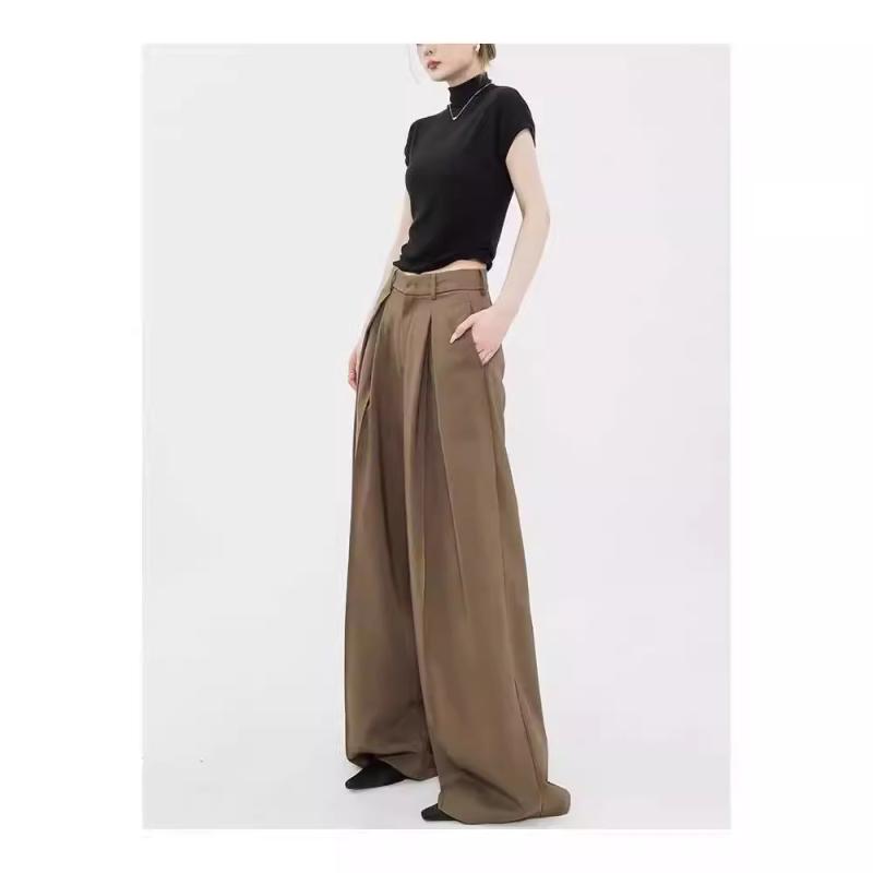 Bottoms |  Womens Mid Rise Belted Straight Leg Trousers Bottoms Bottoms