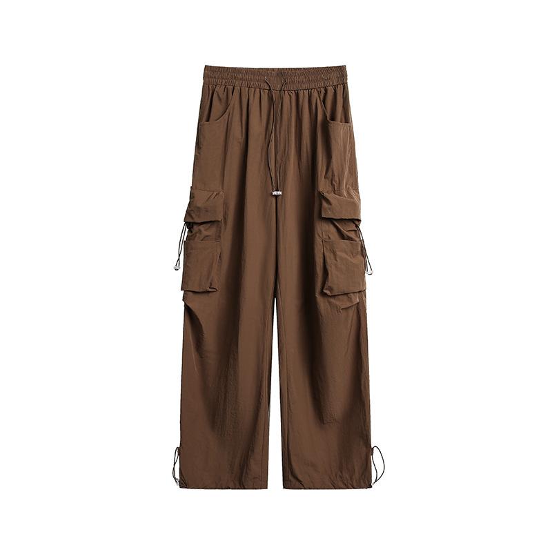 Bottoms |  Womens Mid Rise Knotted Pocket Cargo Pants Bottoms Bottoms