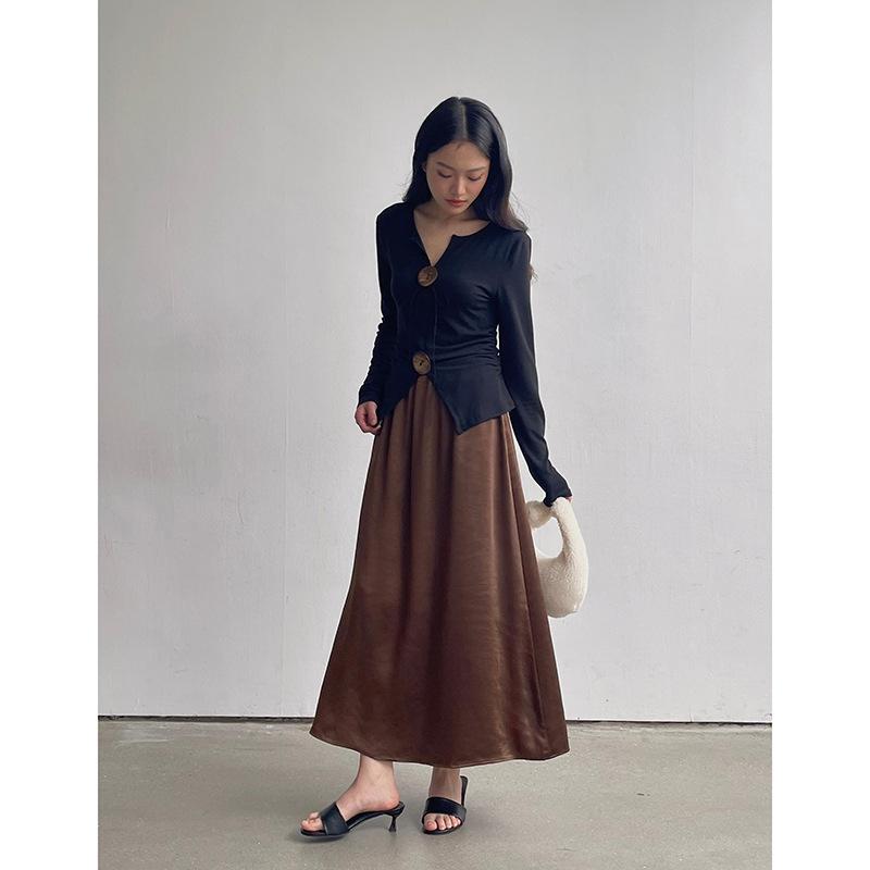 Bottoms |  Womens Mid Rise Solid Bowknot Midi Skirt Bottoms Bottoms