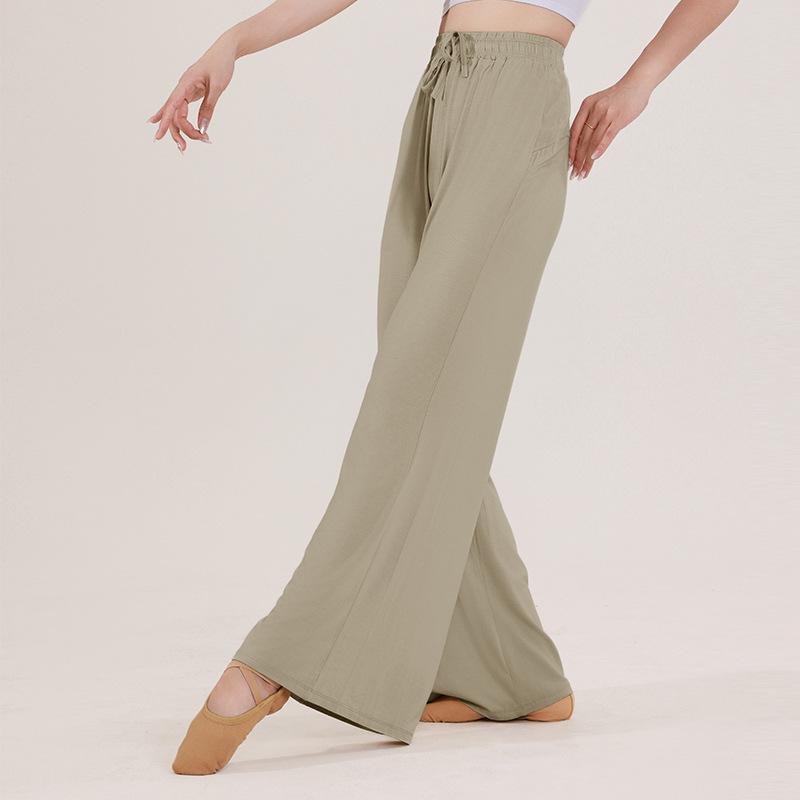 Bottoms |  Womens Mid Rise Solid Contrasting Binding Knotted Wide Leg Trousers Bottoms Bottoms