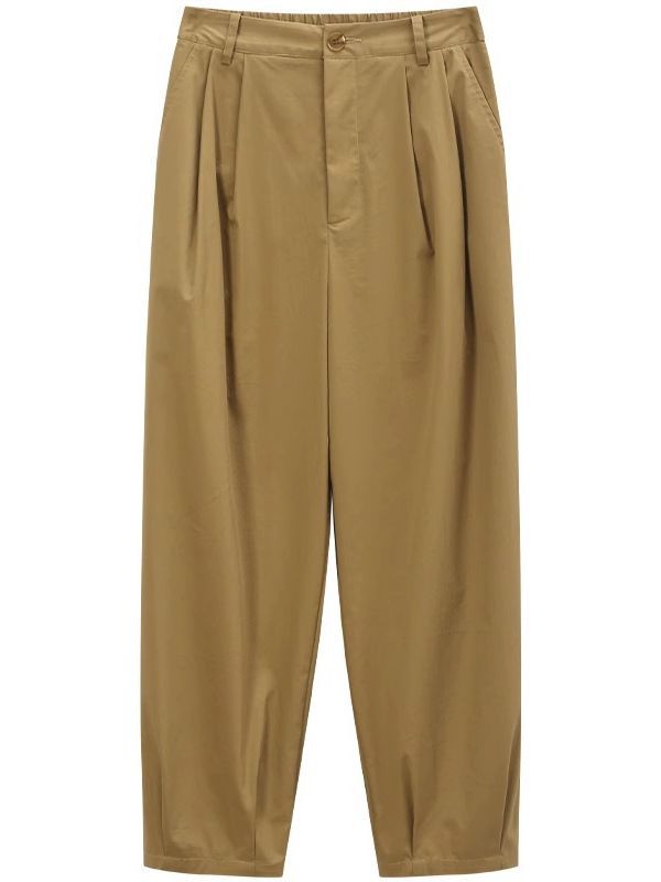 Bottoms |  Womens Mid Rise Solid Pocket Pleated Tapered Trousers Bottoms Bottoms