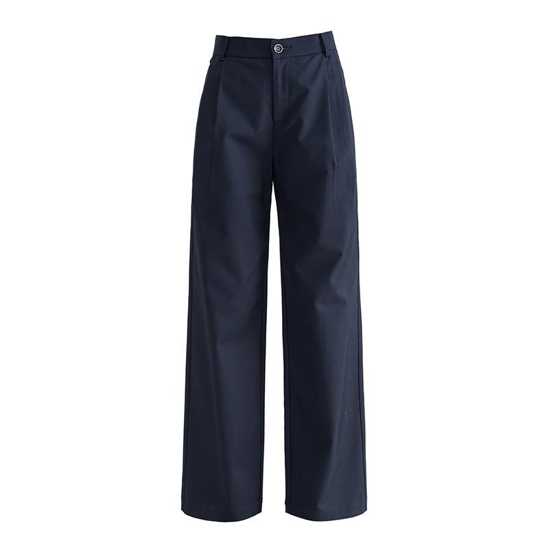 Bottoms |  Womens Mid Rise Solid Pocket Straight Leg Trousers Bottoms Bottoms