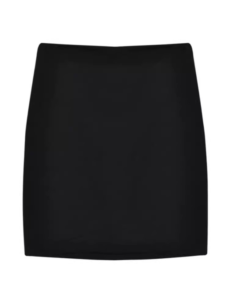 Bottoms |  Womens Mid Rise Split Solid Mini Skirt Bottoms Black