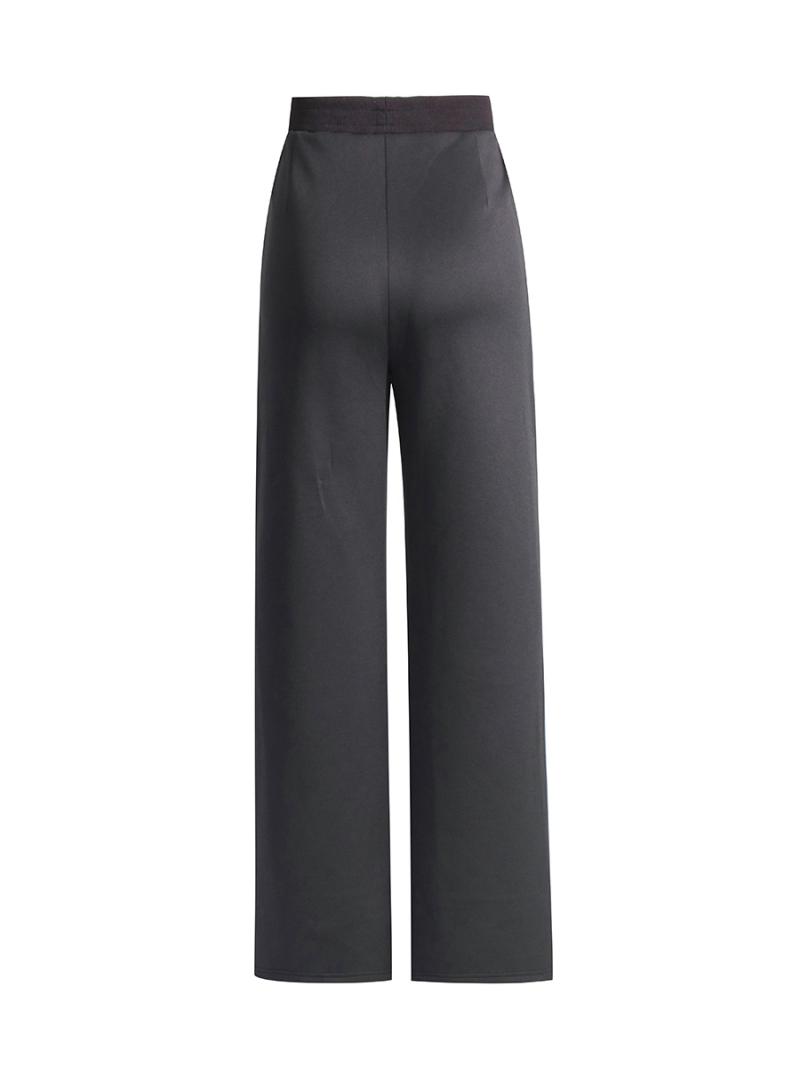 Bottoms |  Womens Mid Waist Solid Bowknot Straight Leg Trousers Bottoms Bottoms