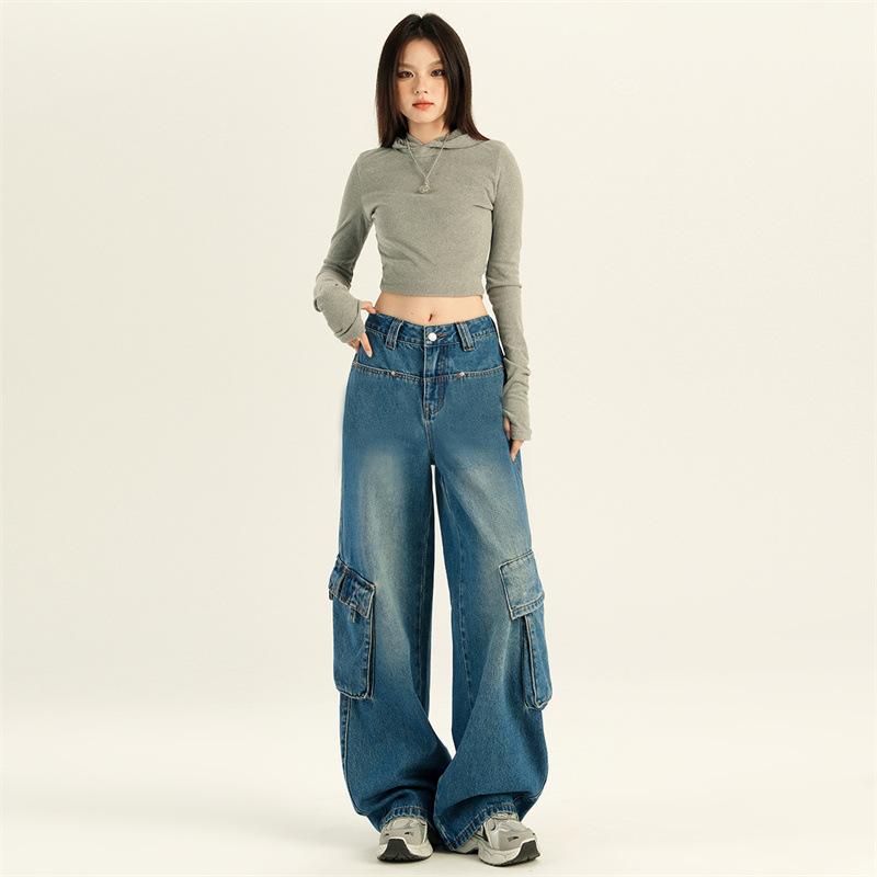 Bottoms |  Womens Side Pocket Straight Leg Jeans Bottoms Blue