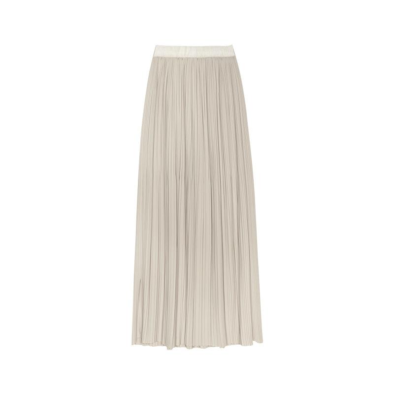 Bottoms |  Womens Woven High Rise Pleated Maxi Skirt Bottoms Beige