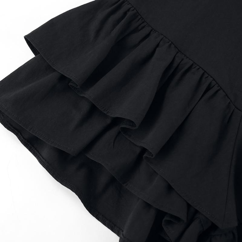 Bottoms |  Womens Woven High Rise Solid Bubble Hem Mini Skort Bottoms Black