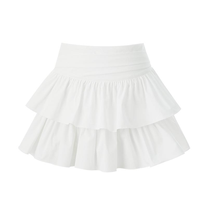 Bottoms |  Womens Woven Mid Rise Solid Two Tone Tiered Ruched Mini Skirt Bottoms Bottoms