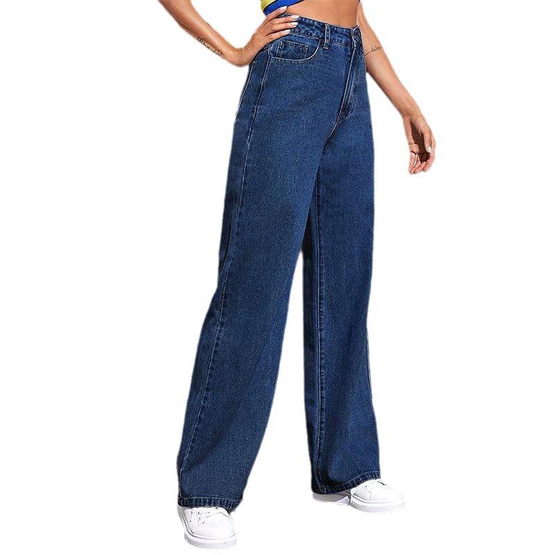 Denim |  Womens Denim Mid Rise Solid Cropped Barrel-Leg Jeans Clothing Denim