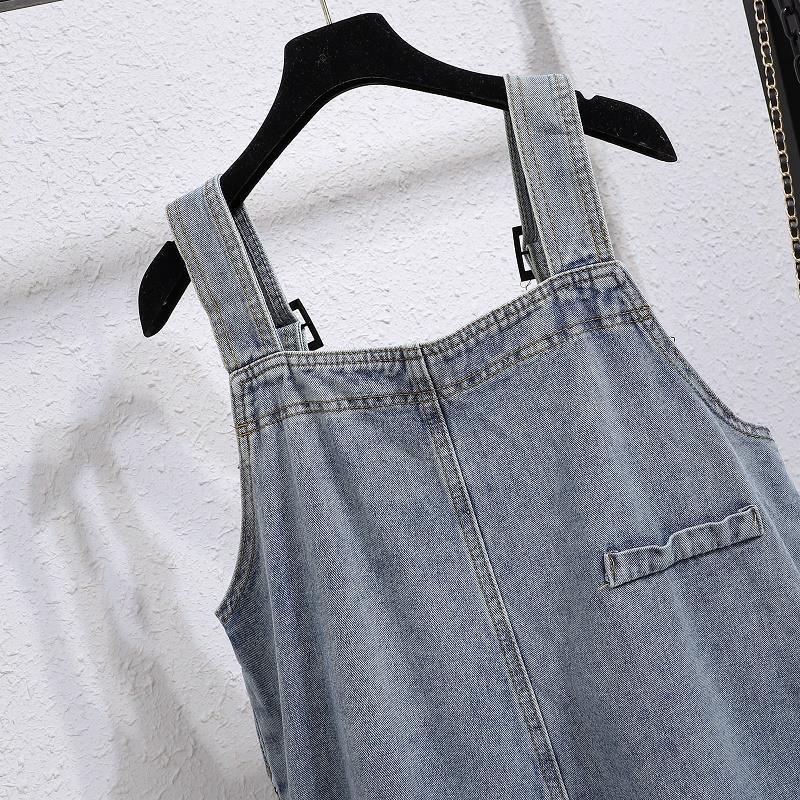 Denim |  Womens Denim Square Neck Solid Pocket Buckle Up Mini Dress Clothing Denim