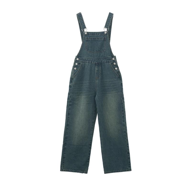 Denim |  Womens Mono Vaquero Con Lazo Y Bolsillo De Pierna Ancha Clothing Azul