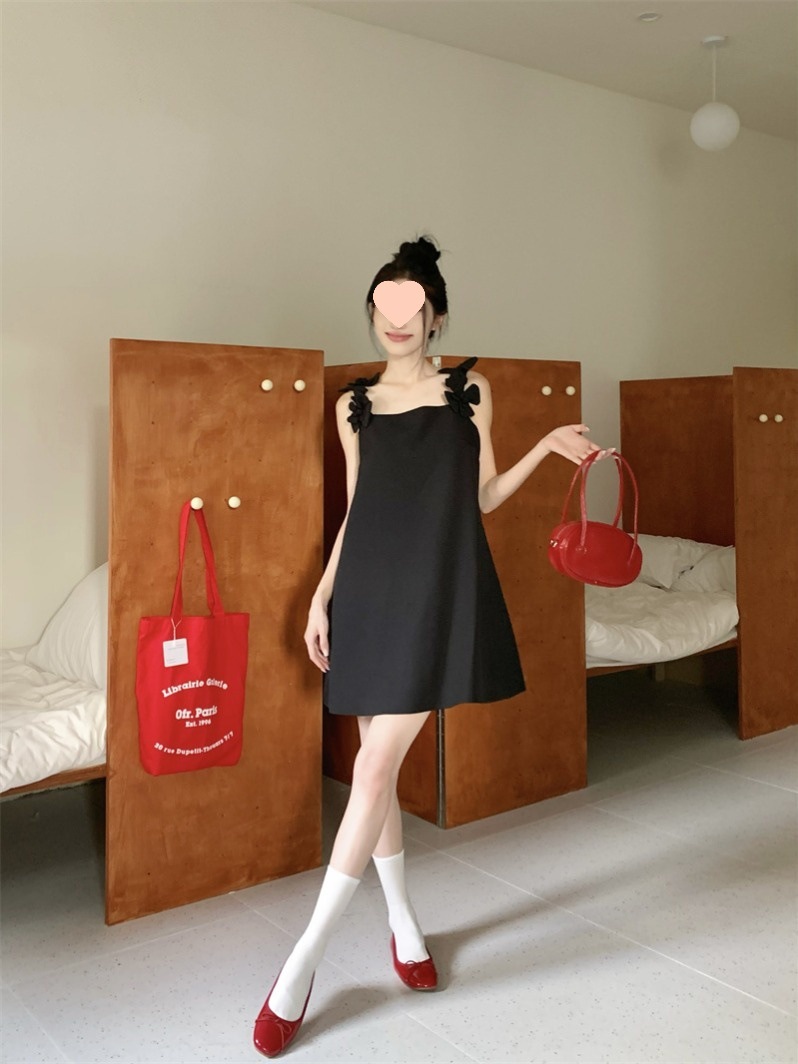 Dresses |  Womens 100% Cotton Square Neck Solid Floral Embellished Bubble Hem Mini Dress Clothing Black