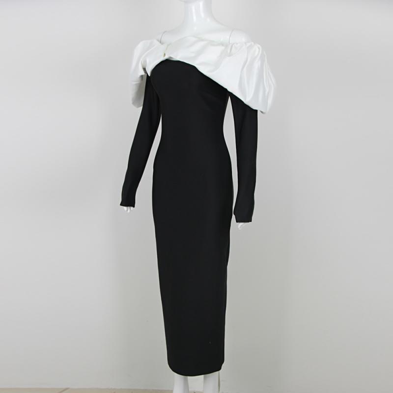 Dresses |  Womens Collar Solid Patched Midi Dress Clothing Black