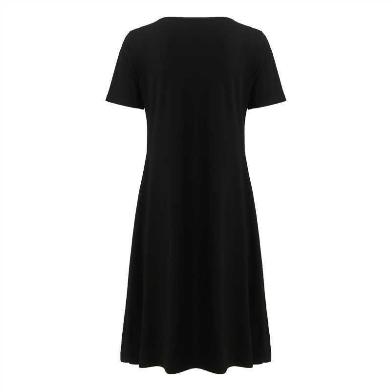 Dresses |  Womens Cotton-Blend Round Neckline Solid Button Mini Dress Clothing Black