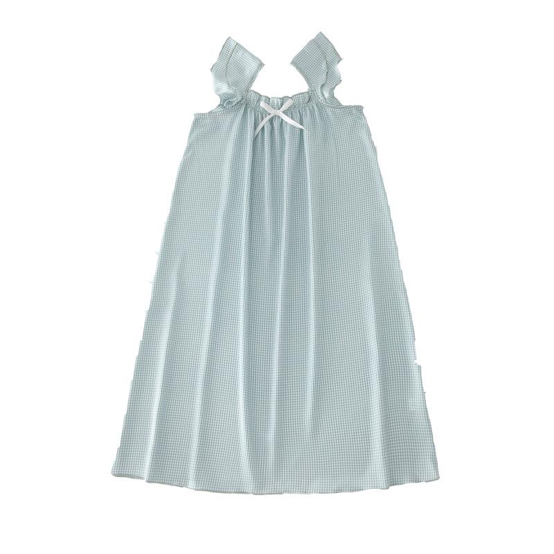 Dresses |  Womens Sweetheart Gingham Lace Trim Babydoll Knotted Mini Dress Clothing Baby Blue