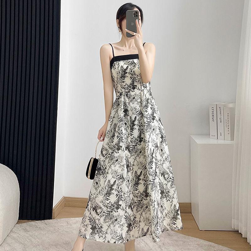 Dresses |  Womens V-Neck Floral Corset Knotted Midi Dress Clothing Black