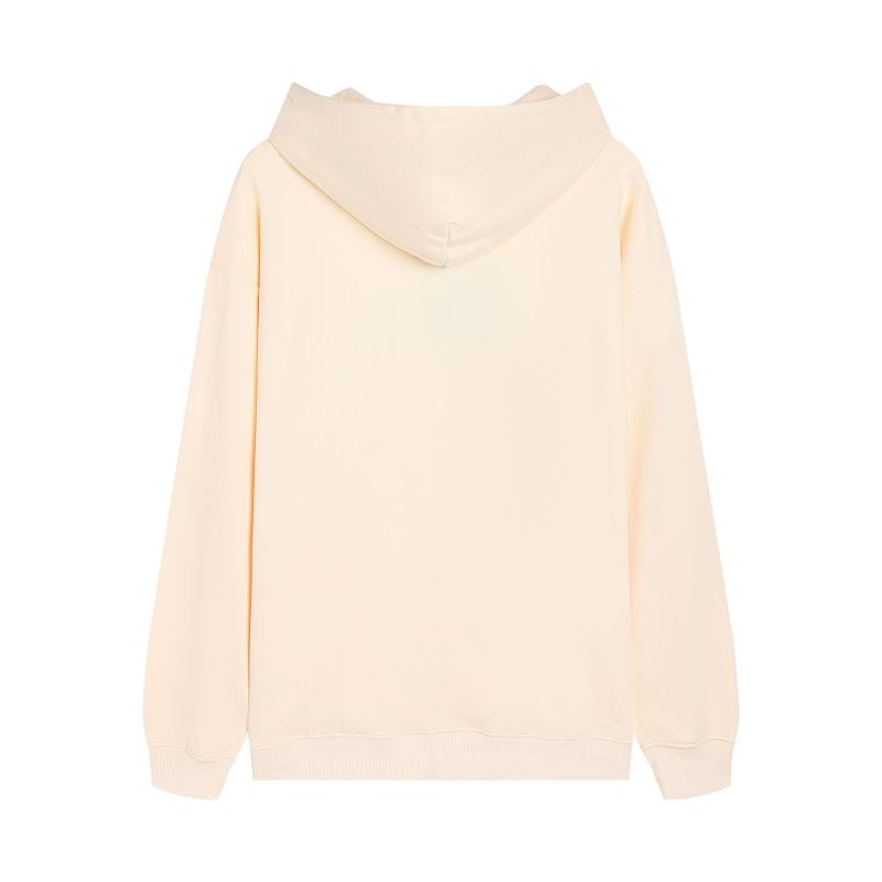 Essentials |  Womens Top De Manga Larga Con Cremallera Y Capucha Sólido Clothing Beige