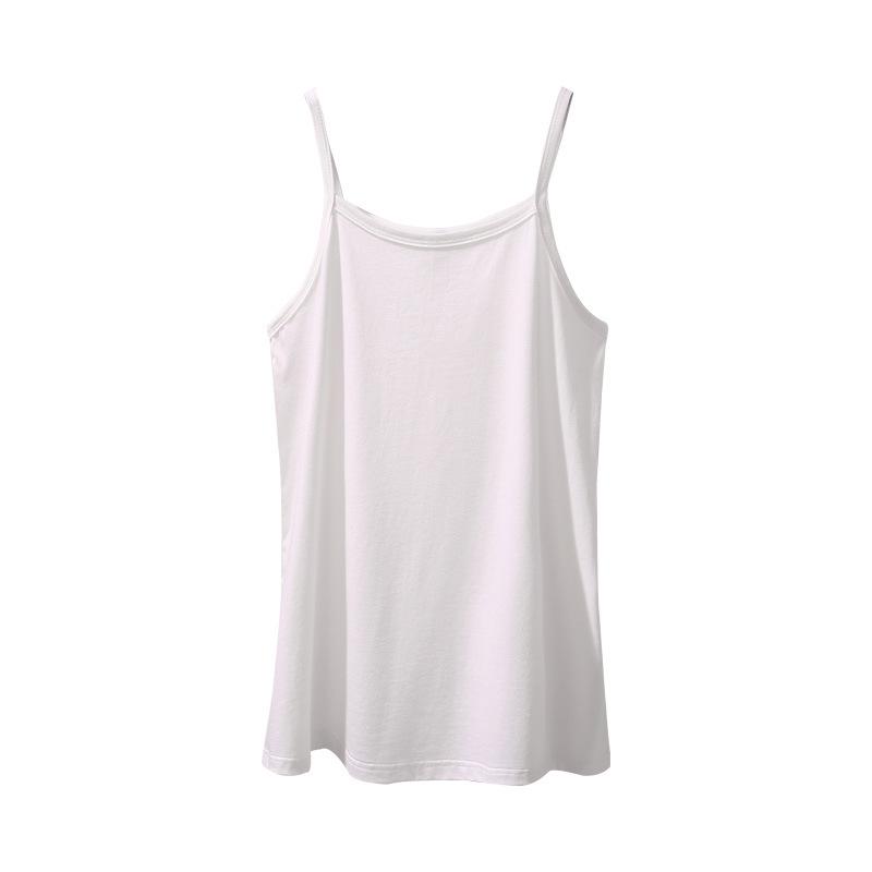 Essentials |  Womens Top De Tirantes Sólido Con Doble Capa Y Escote Redondo Clothing Blanco