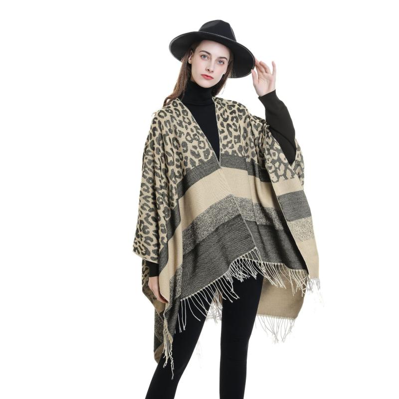 Gloves & Scarves |  Womens Leopard Print Tassel Warm Shawl Accessories Gloves & Scarves