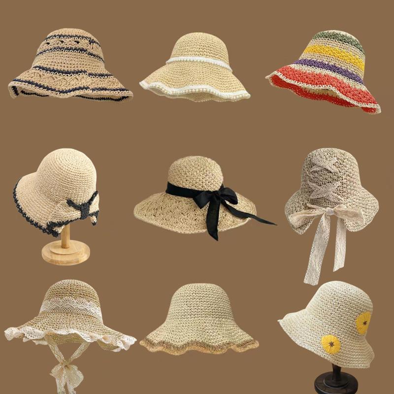 Hats |  Womens Bowknot Straw Hat Accessories Beige