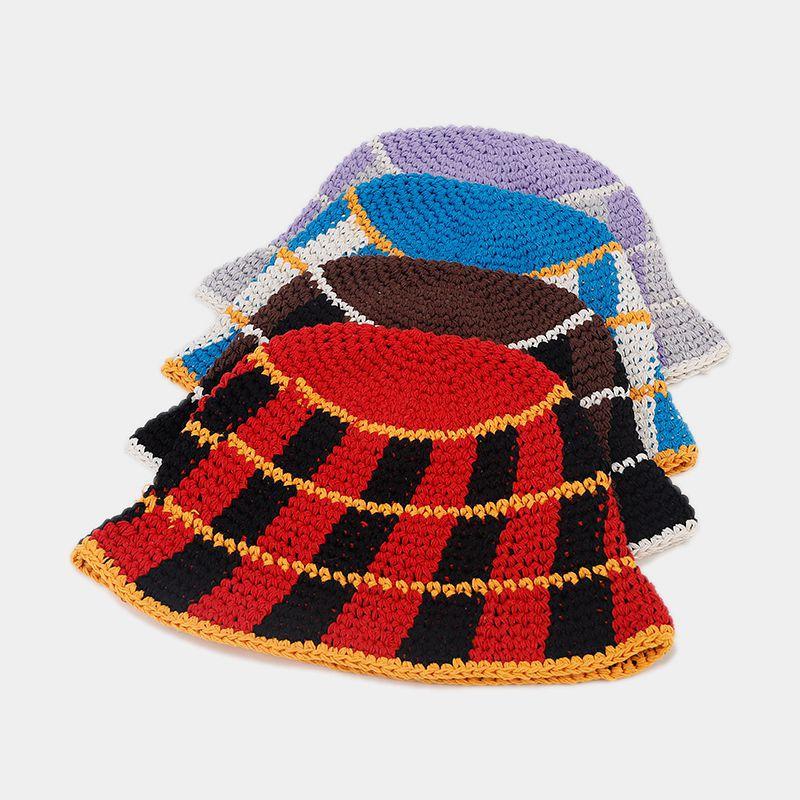 Hats |  Womens Bowknot Striped Crochet Bucket  Hat & Clutch Bag Accessories Hats