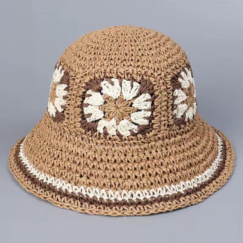 Hats |  Womens Floral Crochet Bucket Hat Accessories Brown