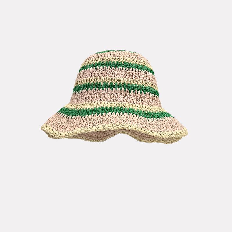 Hats |  Womens Striped Knit Bucket Hat Accessories Green