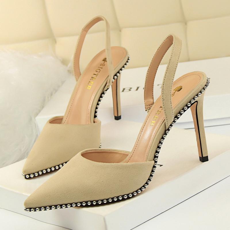 Heels |  Womens Ankle Strap Point Toe Rhinestone Decor Stiletto Heels Heels Heels