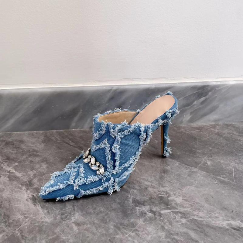 Heels |  Womens Denim Pointed Toe Heels Heels Denim