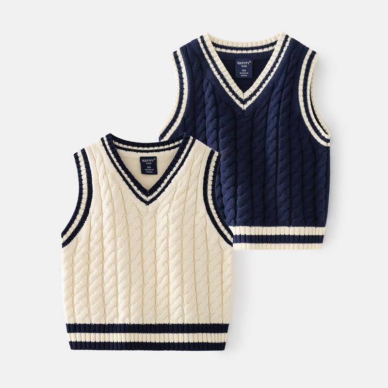 Knitwear |  Womens Cable Knit V-Neck Solid Contrasting Binding Vest Clothing Ivory