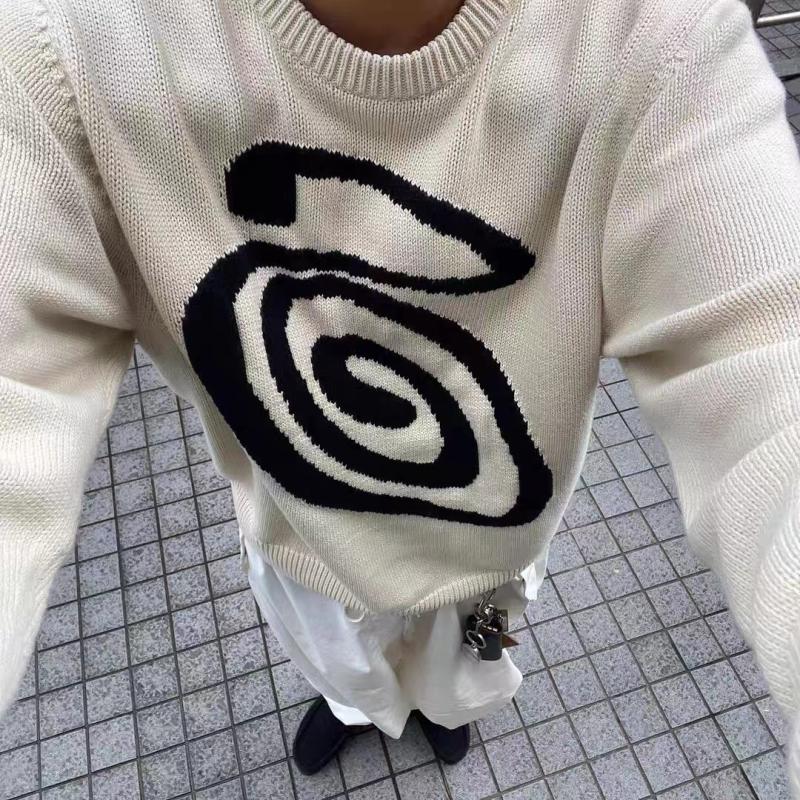 Knitwear |  Womens Everyday Illusion Psychedelic Swirl Pullover Sweater Clothing Black