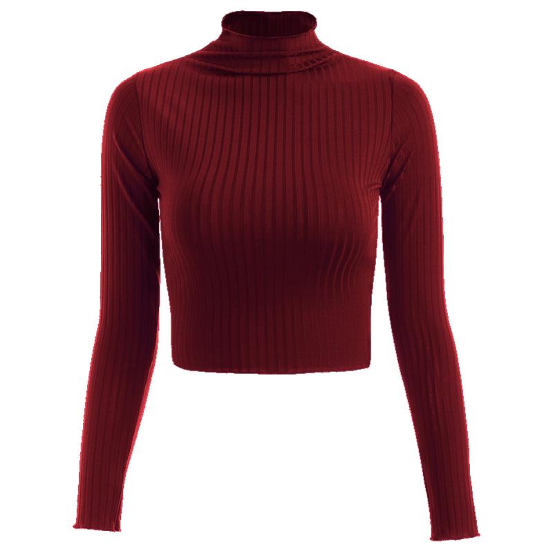 Knitwear |  Womens High Neck Solid Knitted Long Sleeve Top Clothing Knitwear