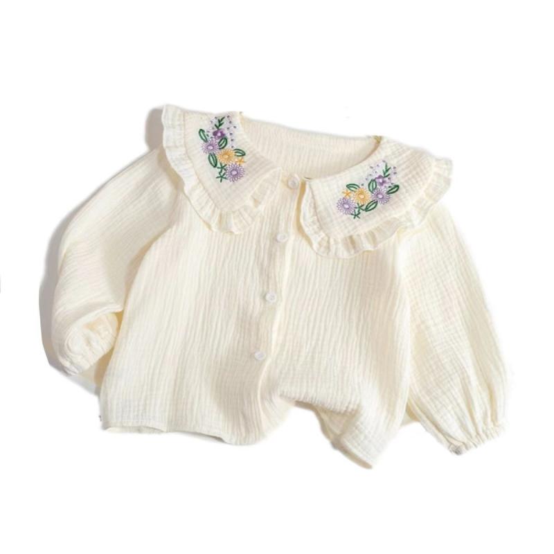 Knitwear |  Womens Knit Collar 3D Floral & Fruit Lantern Sleeve Cardigan Clothing Ivory