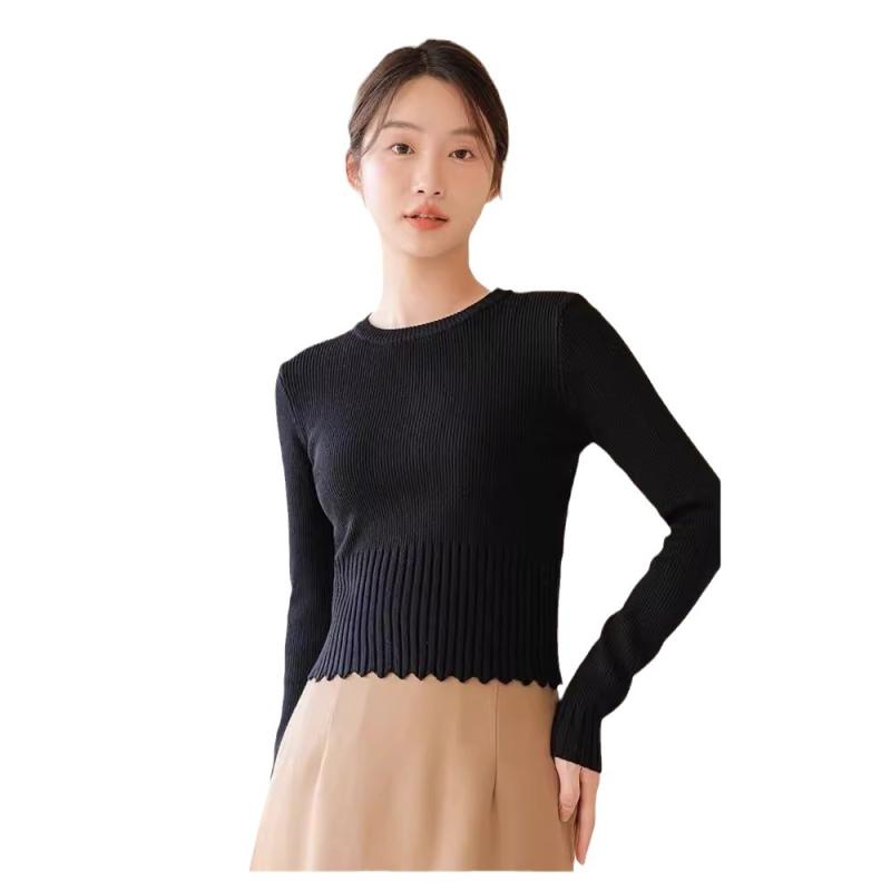 Knitwear |  Womens Knit Halter Neckline Solid Knotted Long Sleeve Top Clothing Knitwear