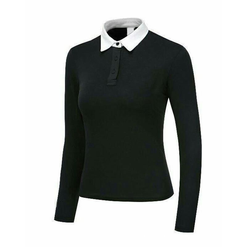 Knitwear |  Womens Knit Polo Contrasting Binding Crop Top Clothing Black