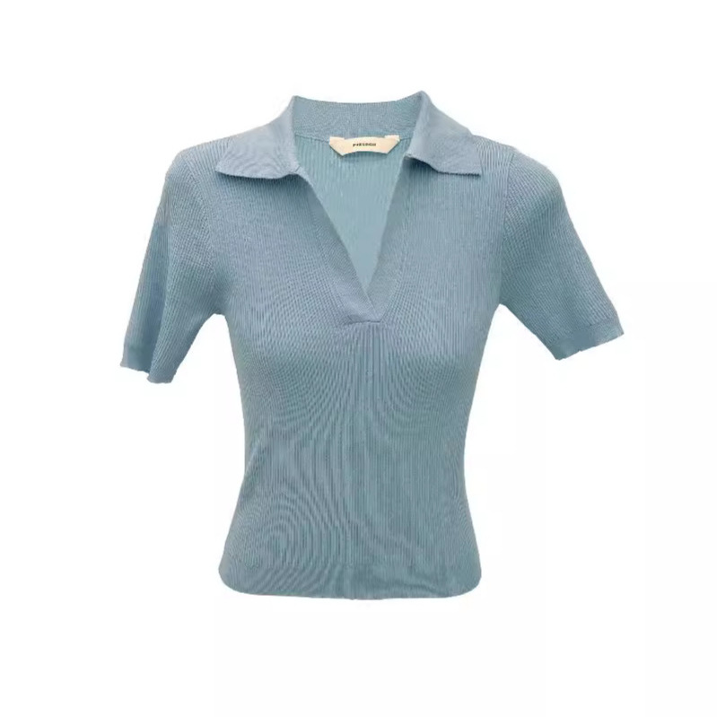 Knitwear |  Womens Knit Polo Solid Short Sleeve Top Clothing Knitwear