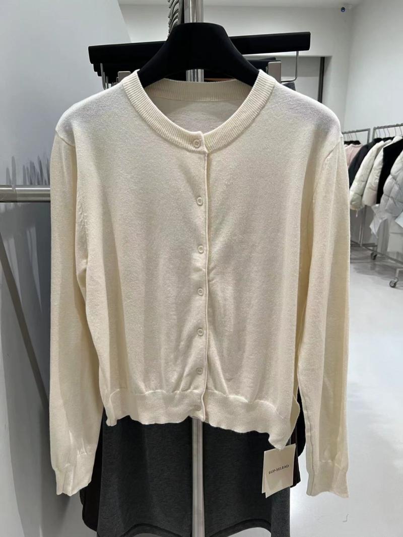 Knitwear |  Womens Knit Round Neckline Solid Button Cardigan Clothing Gold