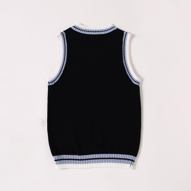 Knitwear |  Womens Knit Scoop Neckline Contrasting Binding Button Vest Clothing Dark Navy