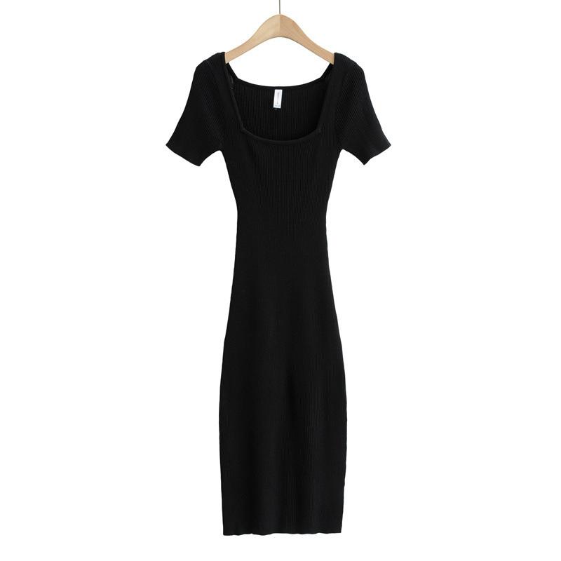 Knitwear |  Womens Knit Scoop Neckline Solid Button Midi Dress Clothing Knitwear