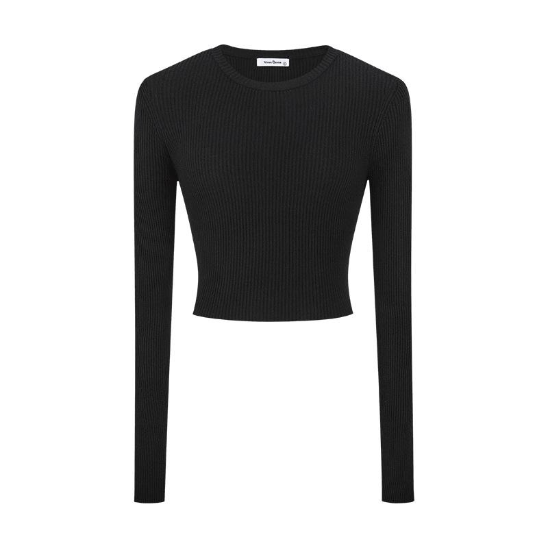 Knitwear |  Womens Knit Scoop Neckline Solid Zipper Long Sleeve Top Clothing Dark Navy