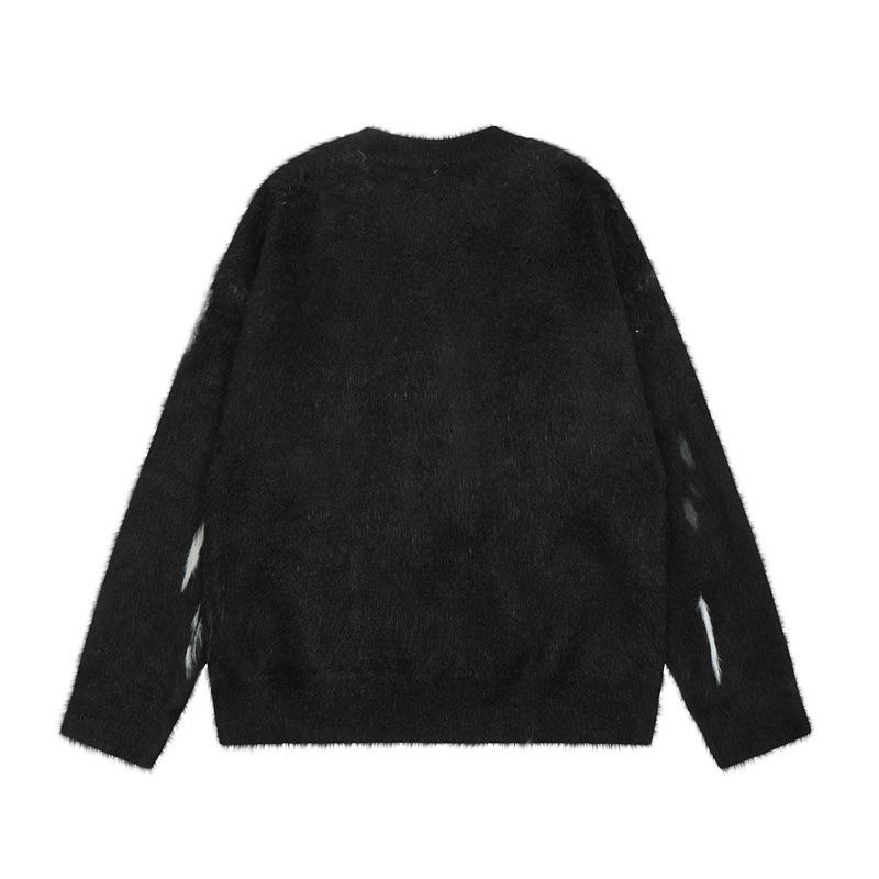 Knitwear |  Womens Knitted Round Neckline Solid Hollow Out Oversized Long Sleeve Top Clothing Dark Navy