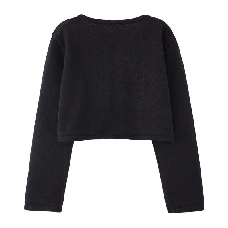 Knitwear |  Womens Knitted V-Neck Solid Button Cardigan Clothing Black